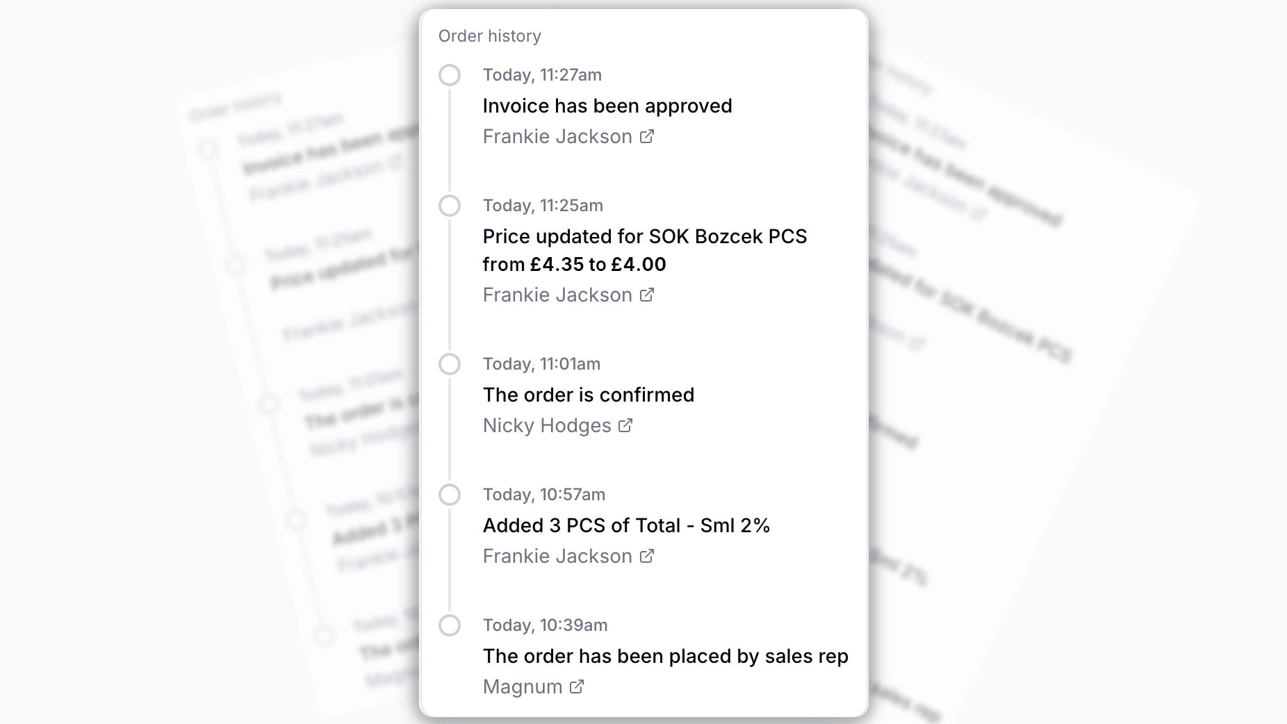 Improved Order Timeline for Clearer History