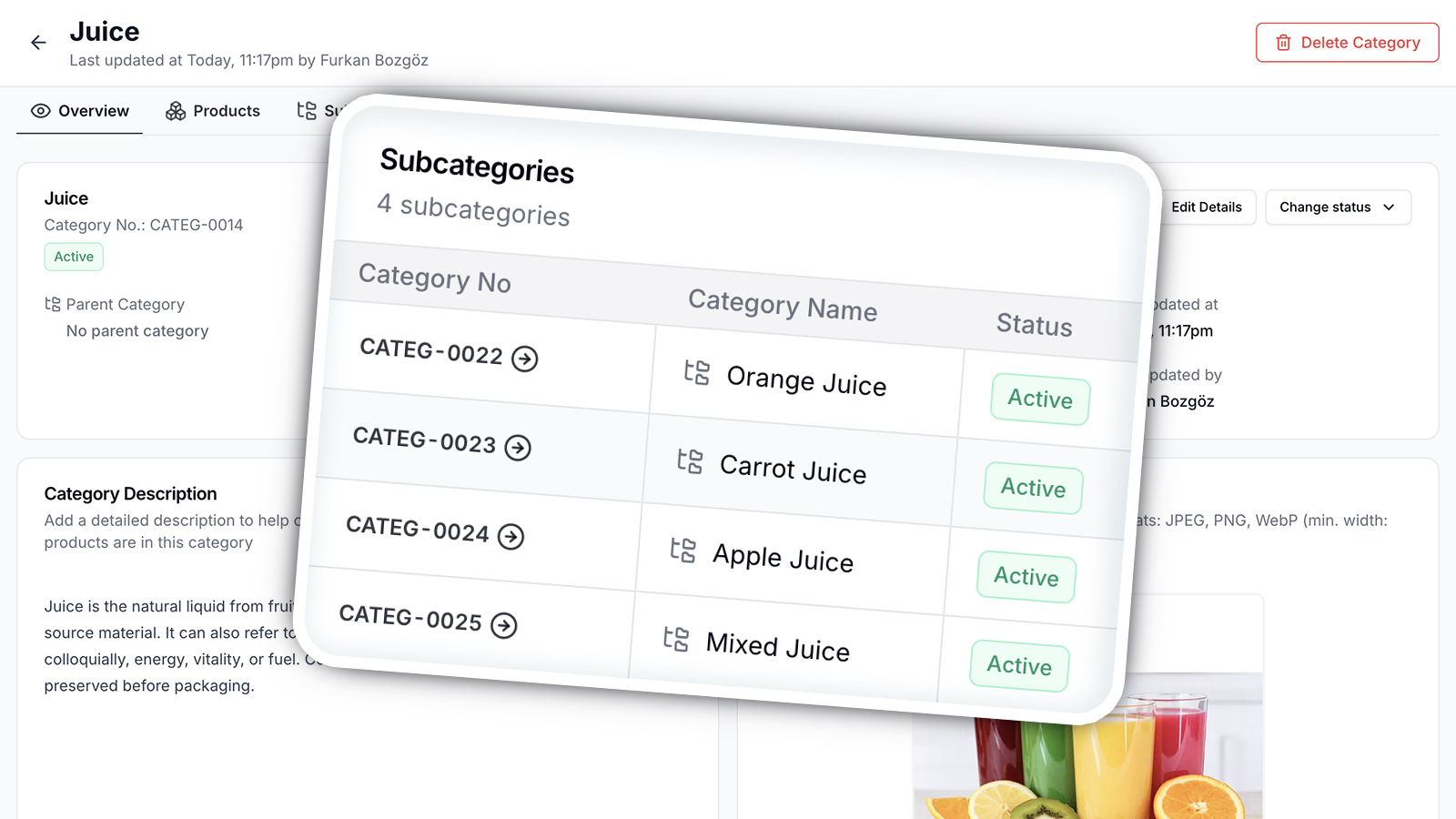 Redesigned Category Details Page